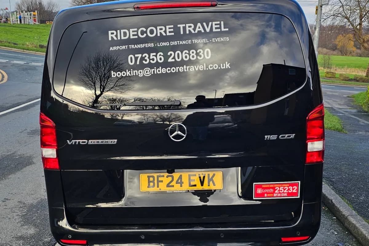 Ridecore Travel licensed Mercedes Vito — Leeds City Council PHV licensed vehicle